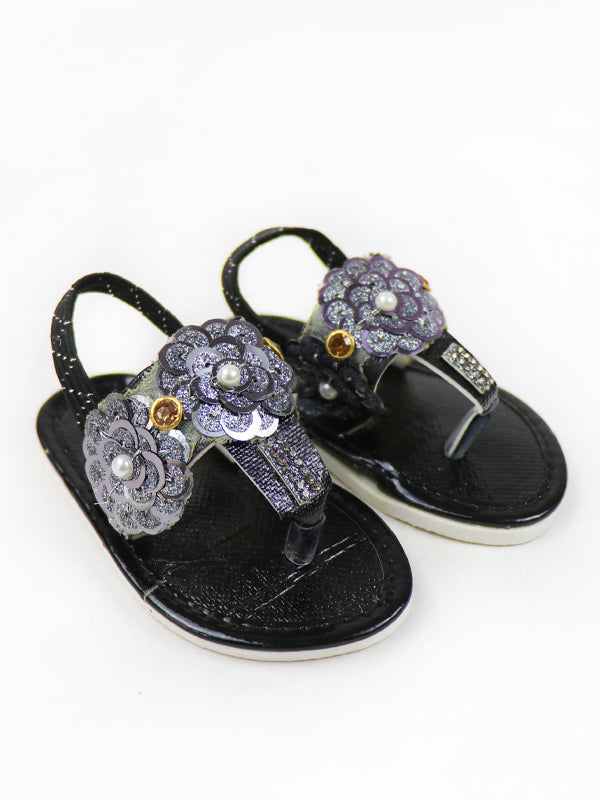 NBYB11 Baby Girl Crochet Sandal Black