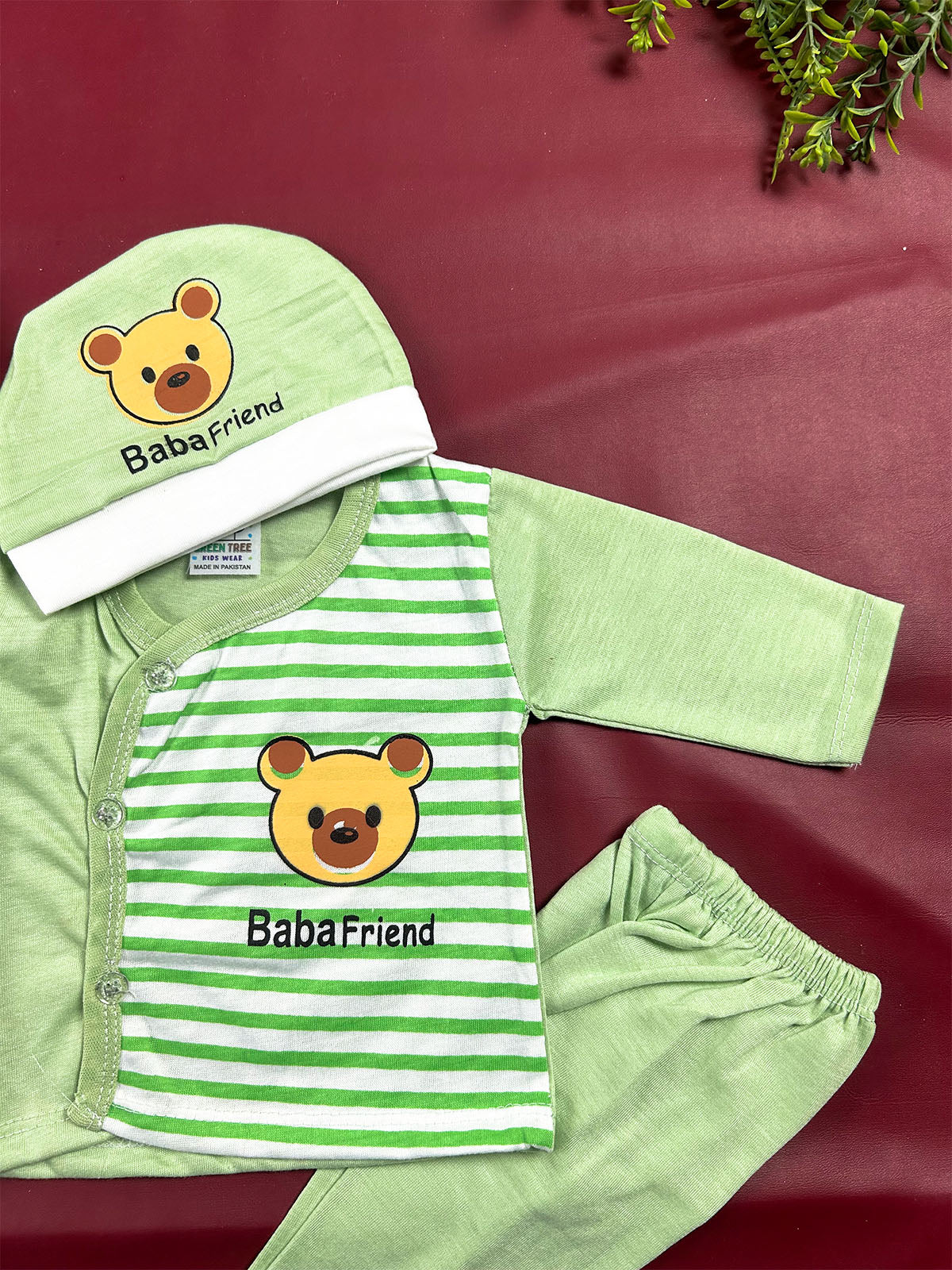 0Mth - 3Mth Baba Friend Green 5Pcs Gift Set For Newborn NBGS442