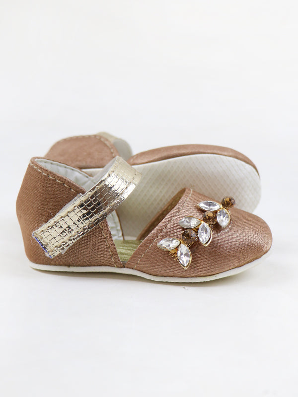 NBYB06 Baby Girl Crochet Bootie Shoes Brown