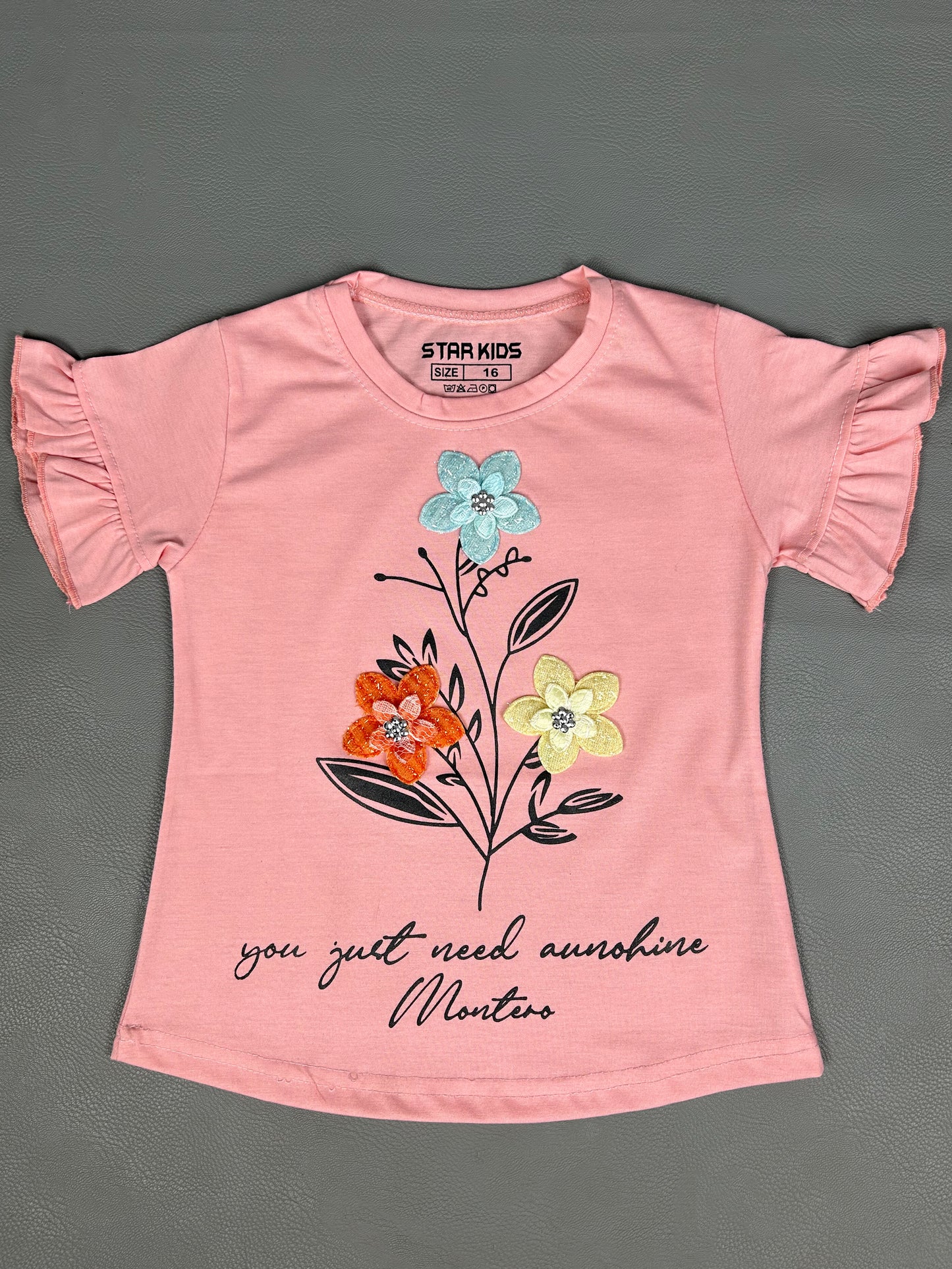 2.5Yrs - 7Yrs Just Light Pink T-Shirt For Girls SK GTS40