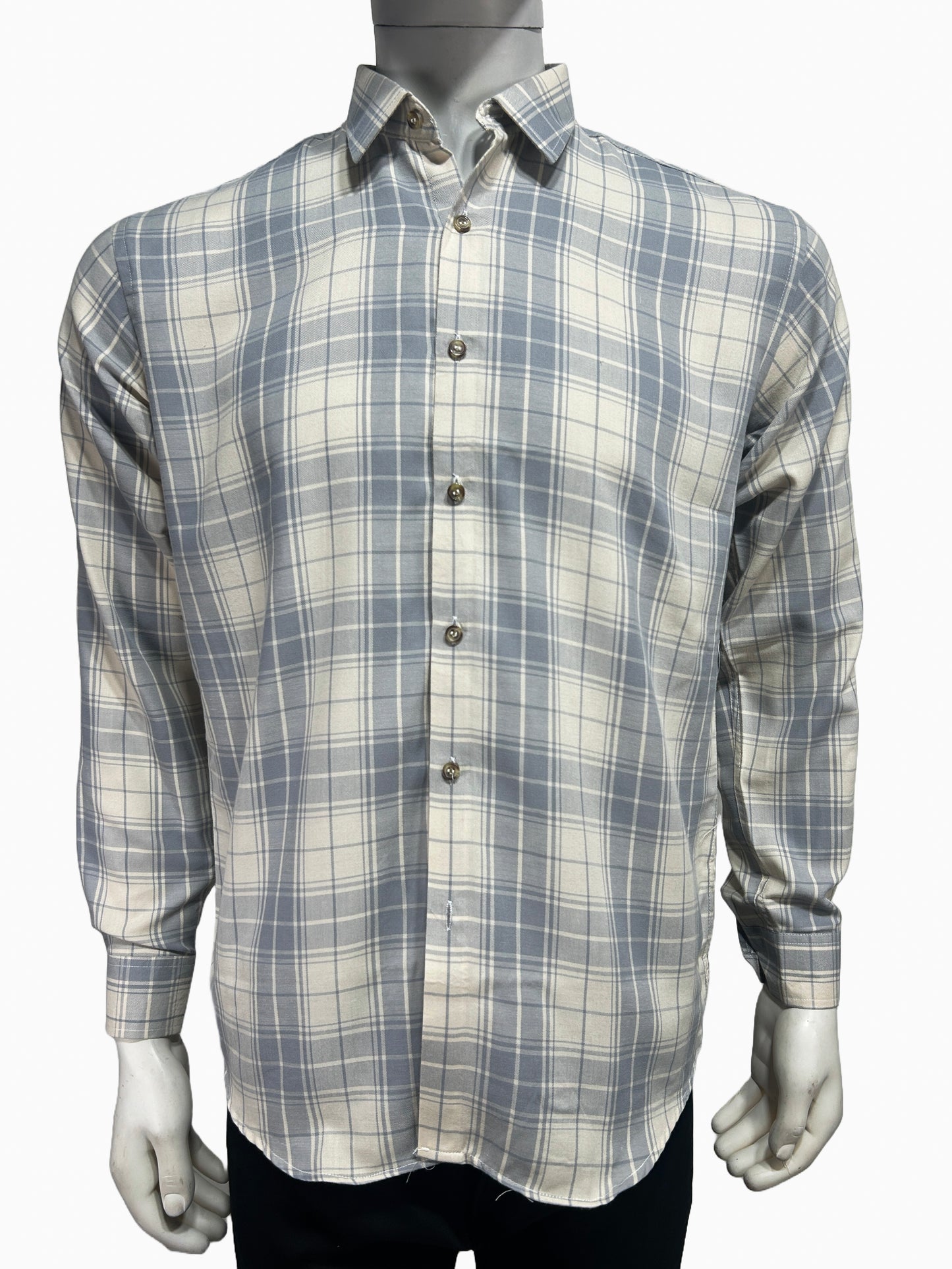 Grey Checks Casual Shirt For Men MCS85