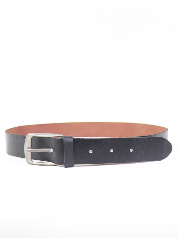Classic Leather Slim Belt Black
