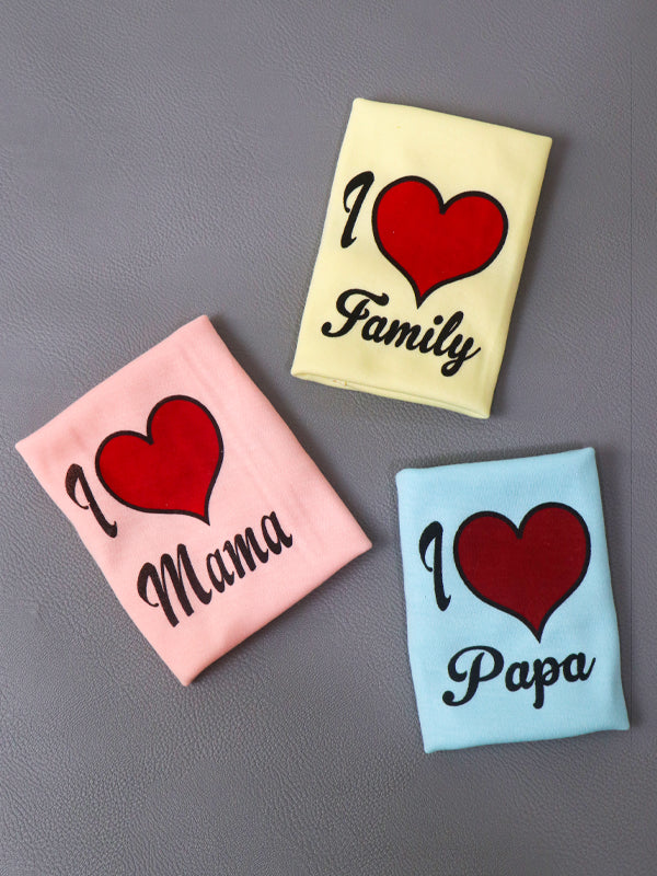 Pack Of 3 Love Face Towels/Napkins For Newborn D-06