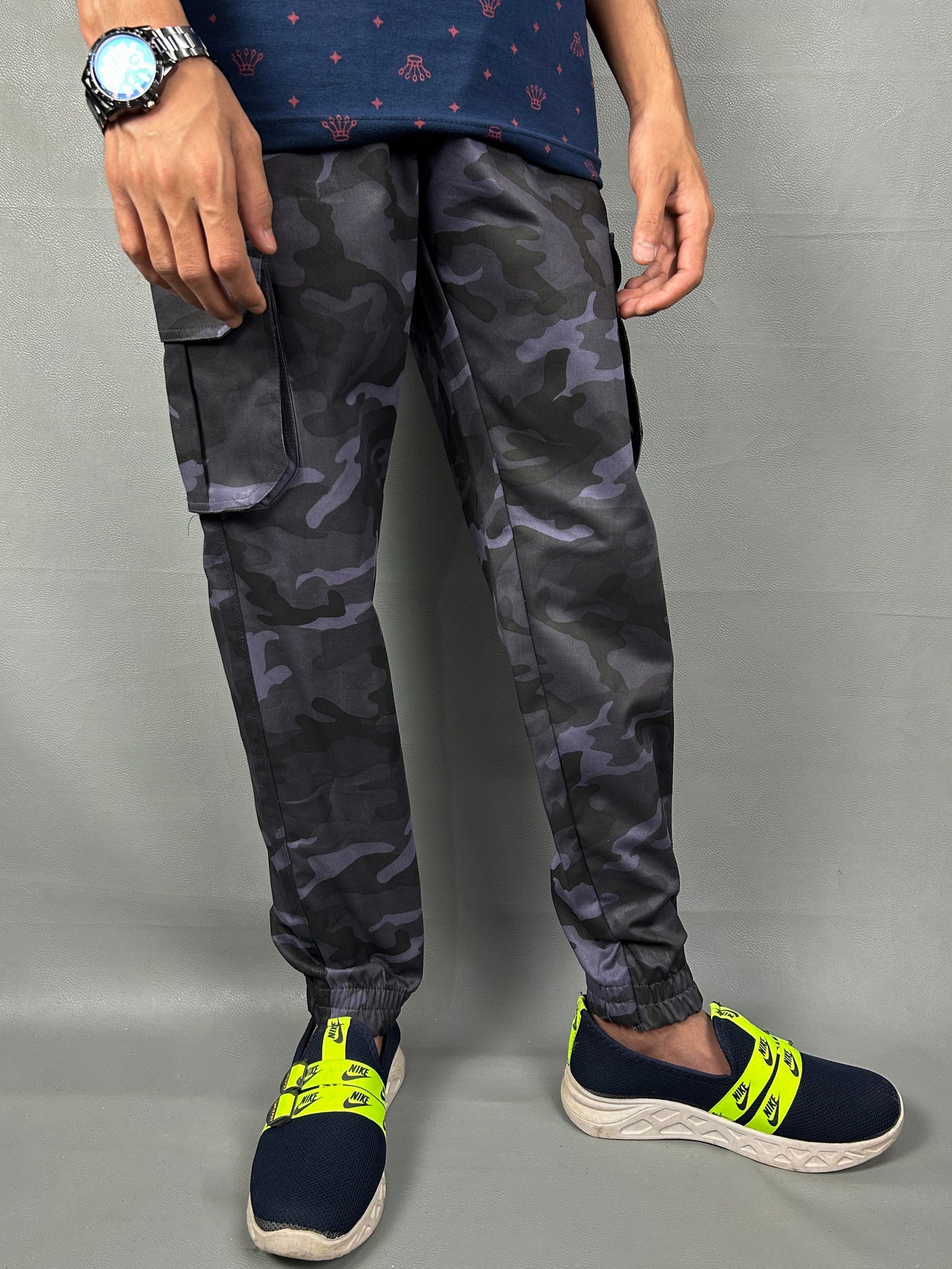 B Purple Cargo Trouser For Men MT170