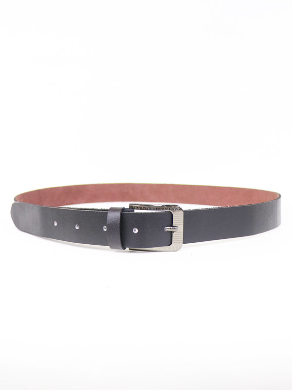 MB79 Classic Leather Slim Belt Raisin Black
