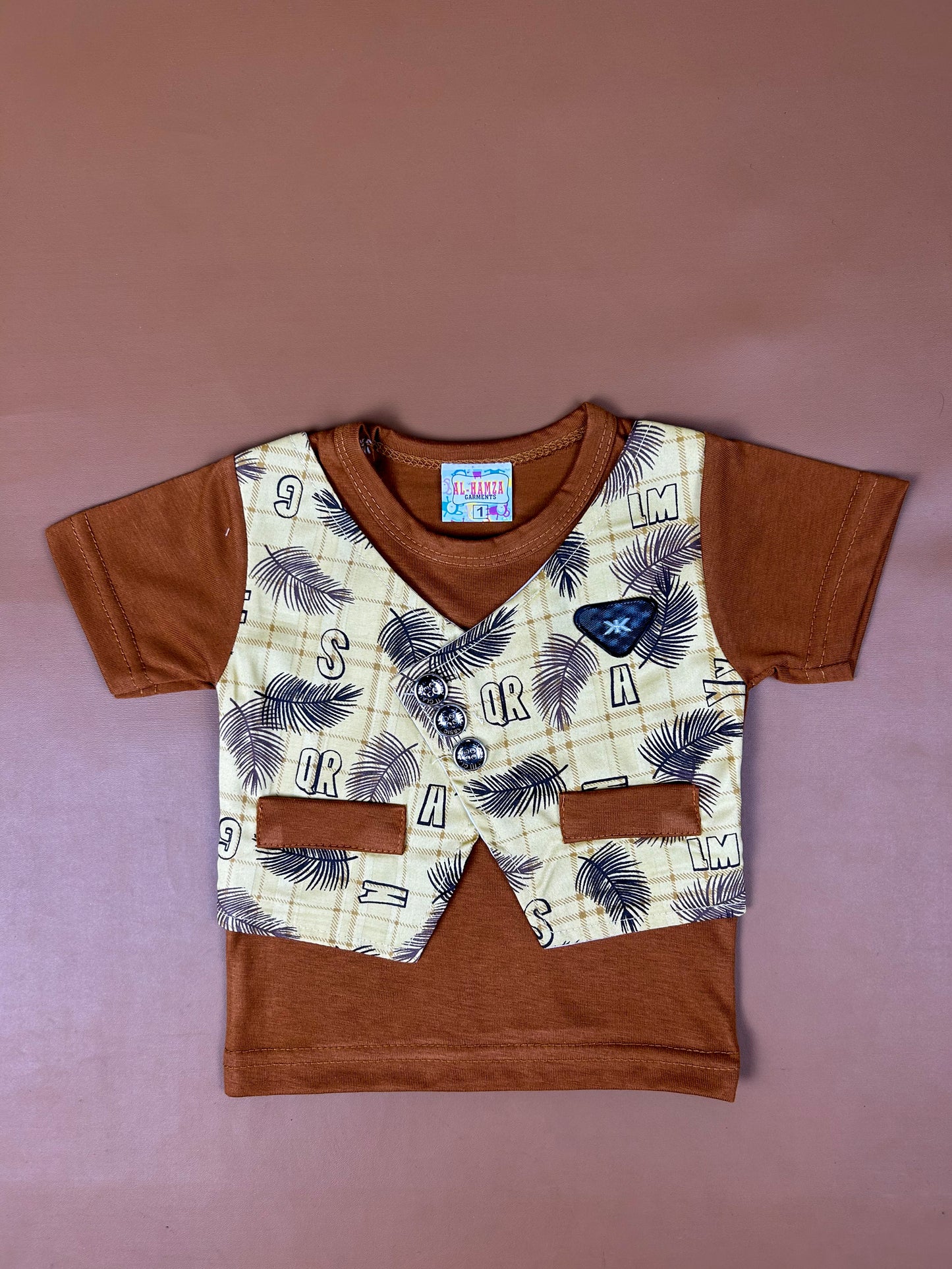 0Mth - 6Mth Dark Brown Baba Suit For Newborns NBS343