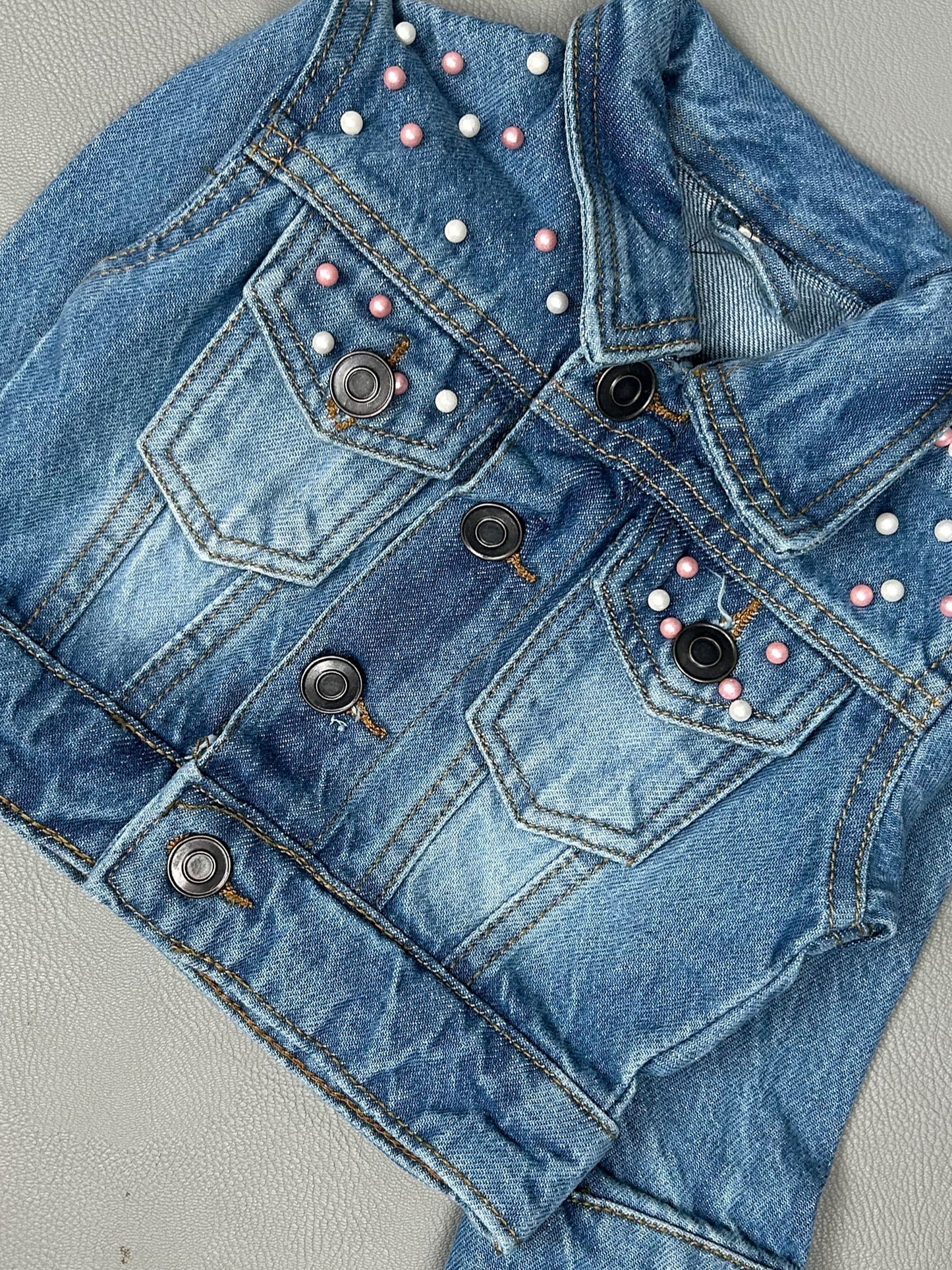 6Mth- 6Yrs Faded Light Blue Denim Jacket For Girls KJ34