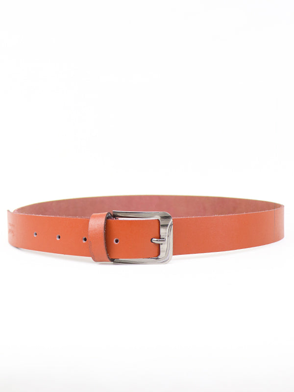 Classic Leather Slim Belt Copper Red