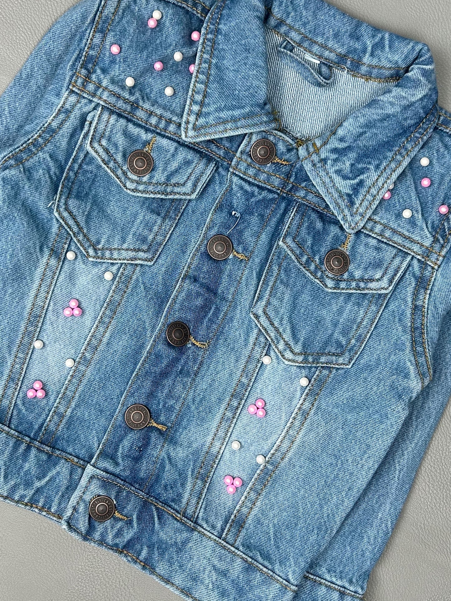 2Yrs- 6Yrs Faded Light Blue Denim Jacket For Girls KJ37