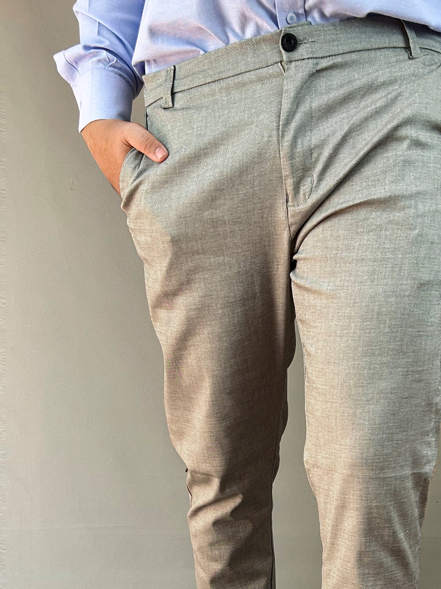 Beige Cotton Chino Pant For Men