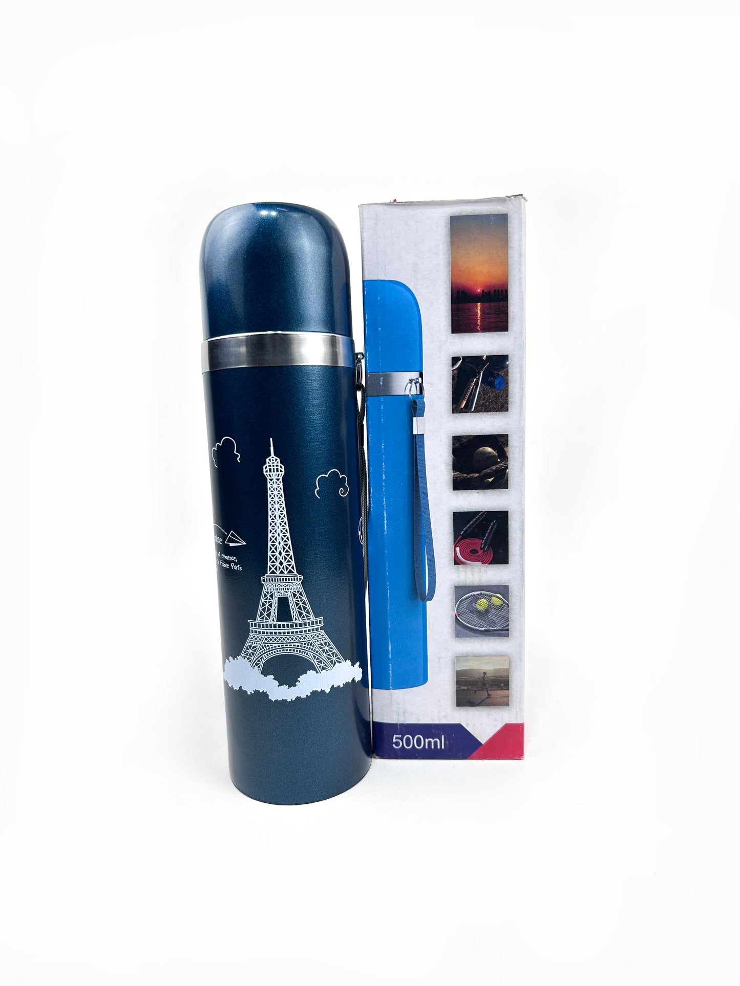 Dark Sea Green Stainless Steel Eiffel Tower Bottle 500 ML D-64
