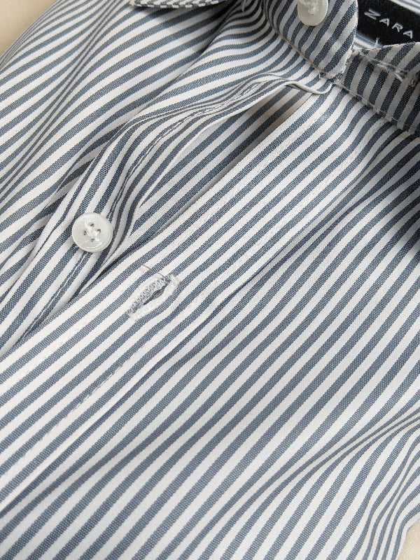 Grey Lines Formal Dress Shirt For Men AZ MFS65