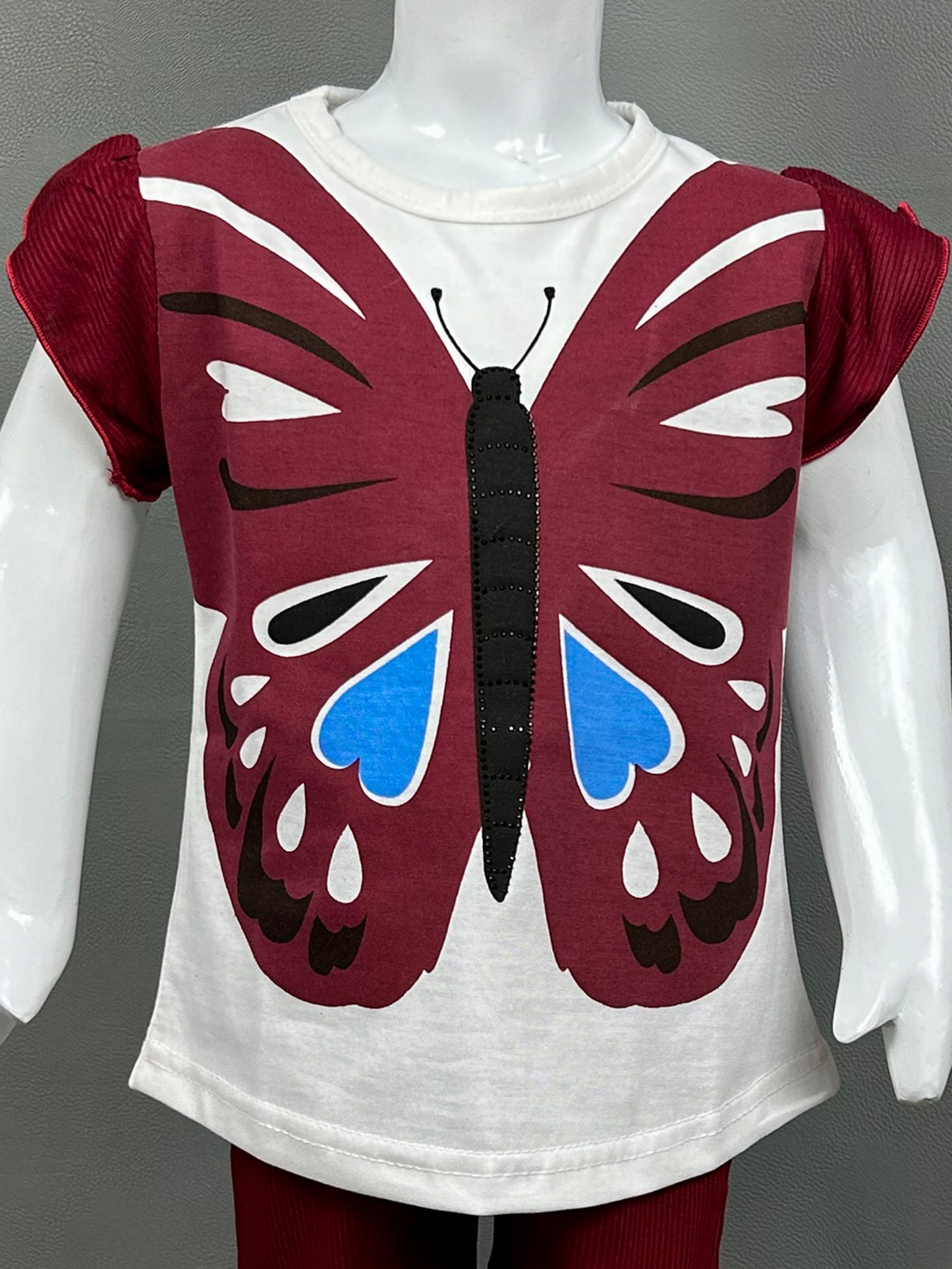 2Yr - 6Yrs Butterfly Maroon Suit For Girls SK GS206