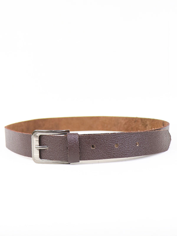 Classic Leather Textured Belt Brown