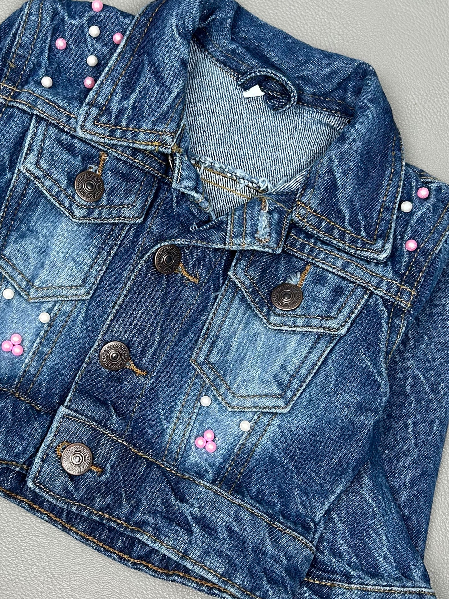 2Yrs- 6Yrs Faded Blue Denim Jacket For Girls KJ38