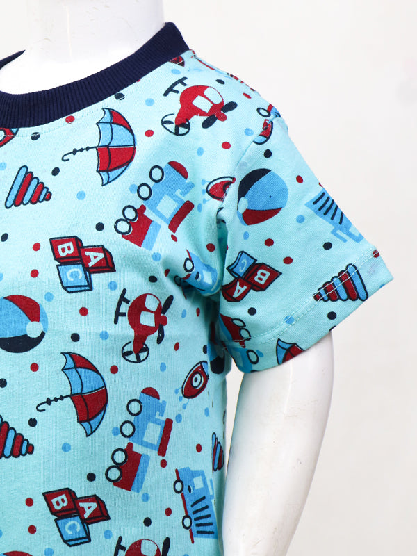 NG Kids Jersey Night Suit 1Yrs - 8Yrs Light Ferozi