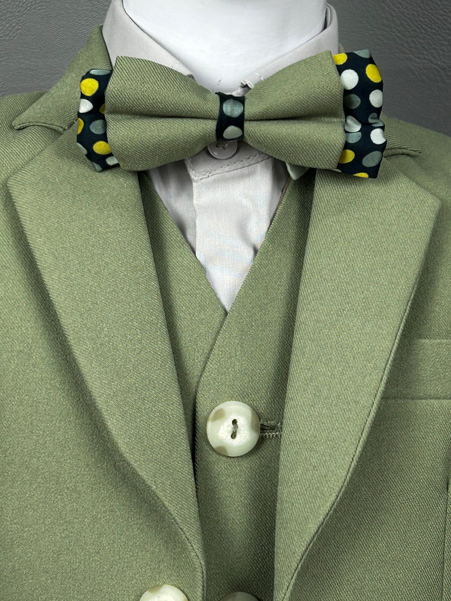 6Mth - 14Yrs Moss Green 5Pcs Coat Pant Suit for Boys BCP26