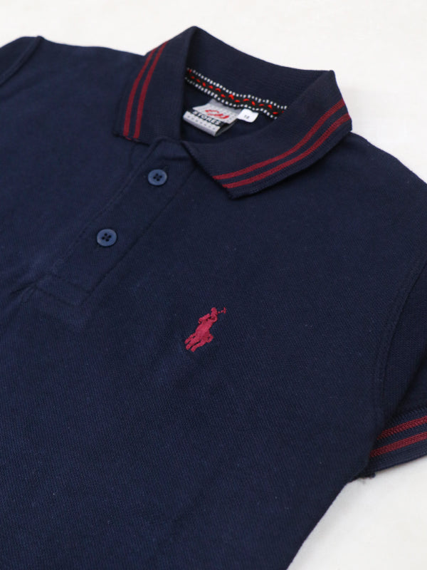 BTS04 MM Boys Polo T-Shirt 3.5Yrs - 8Yrs Navy Blue