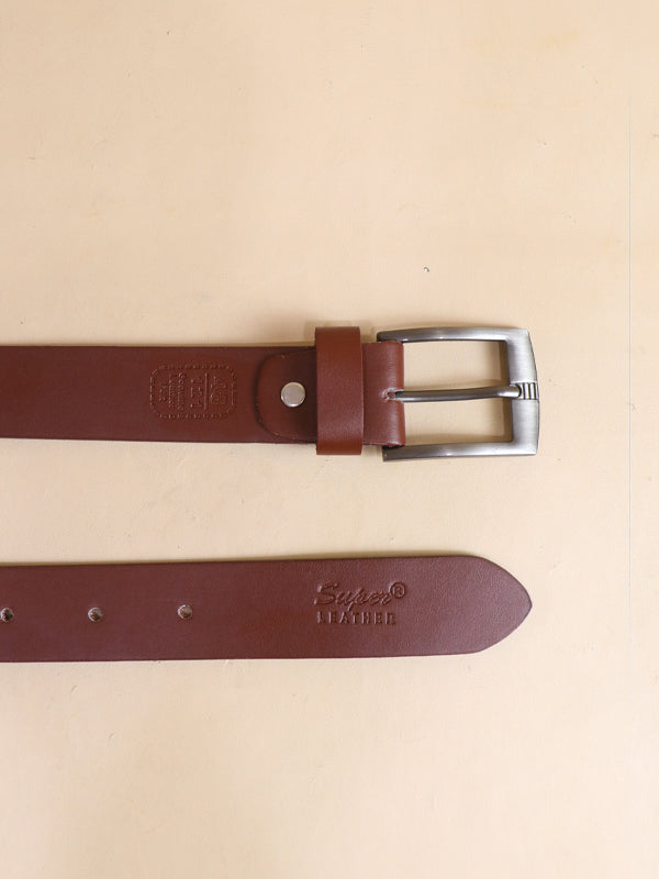 Brown Faux Leather Belt For Men's MB72