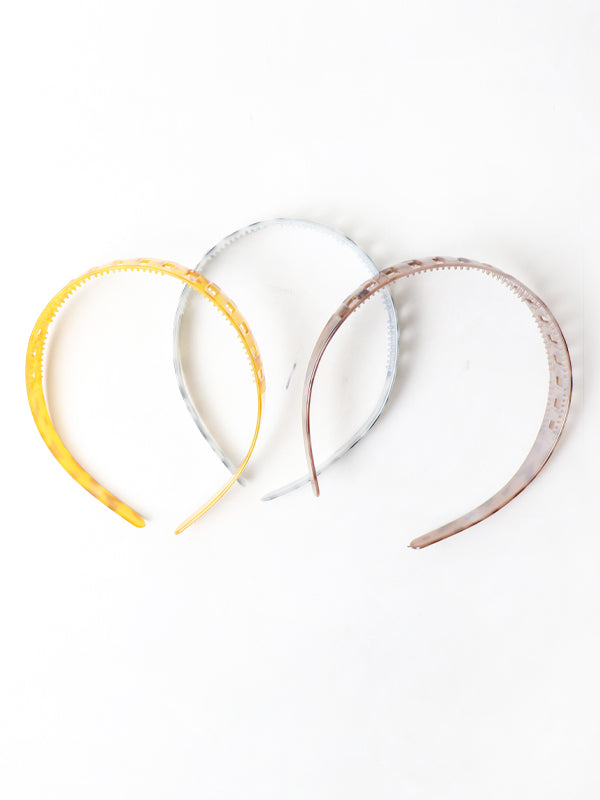 GHB01 Pack of 3 Plastic Head Band for Girls Multicolor
