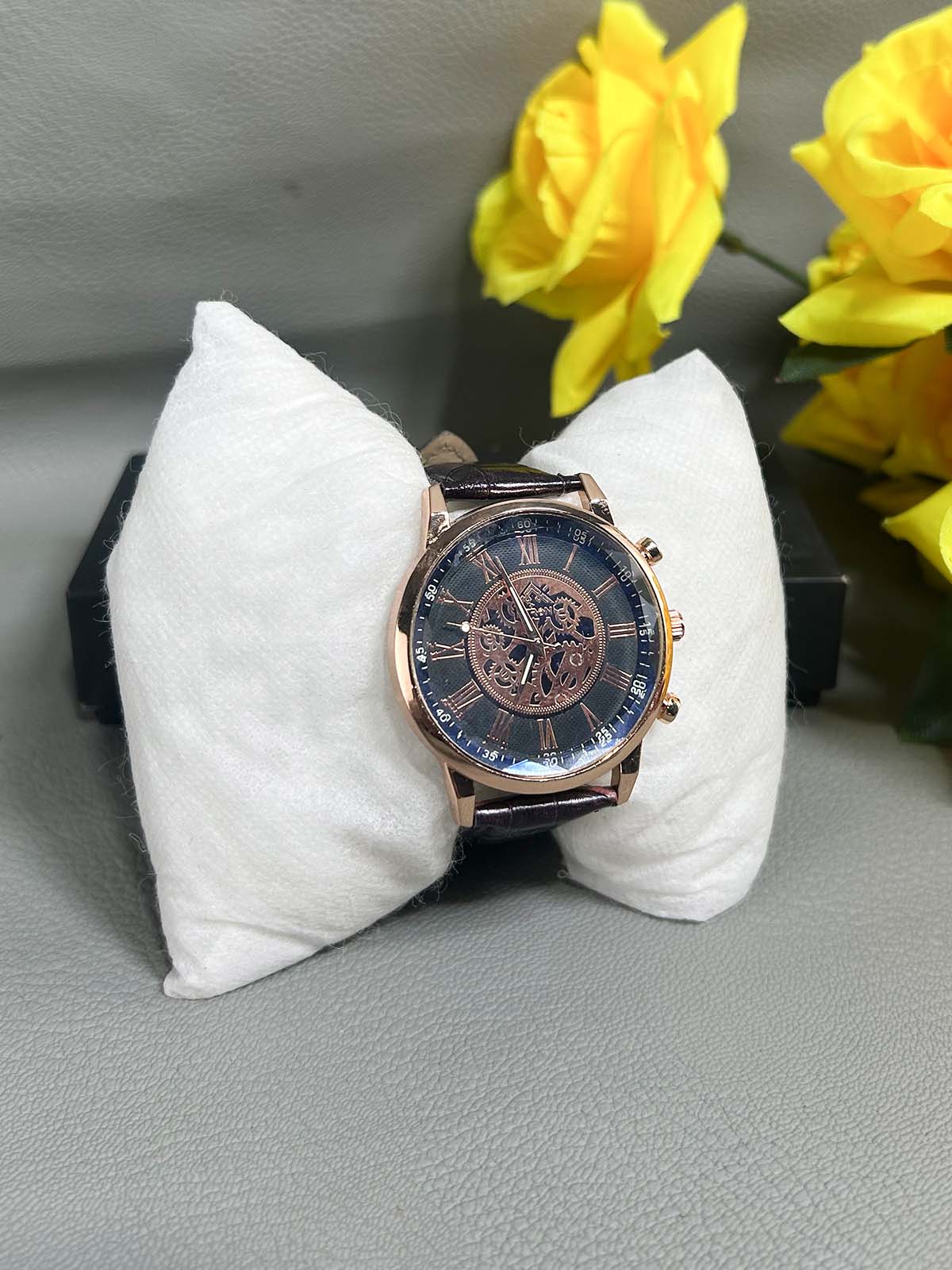 Dark Brown Strap Watch For Men MW186