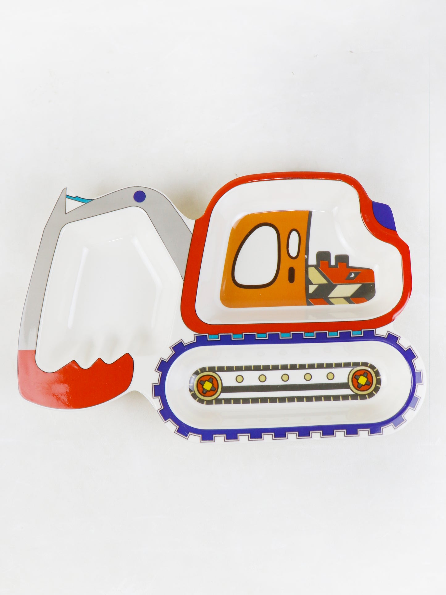 Crane Shaped 3-Compartment Melamine Tray Red