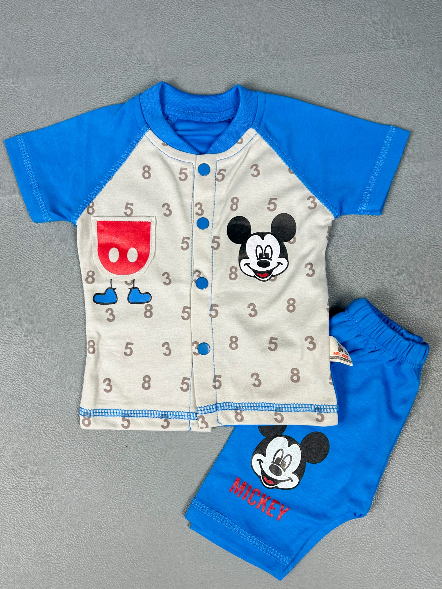 3Mth - 9Mth Mickey Blue Baba Suit For Newborns FG NBS316