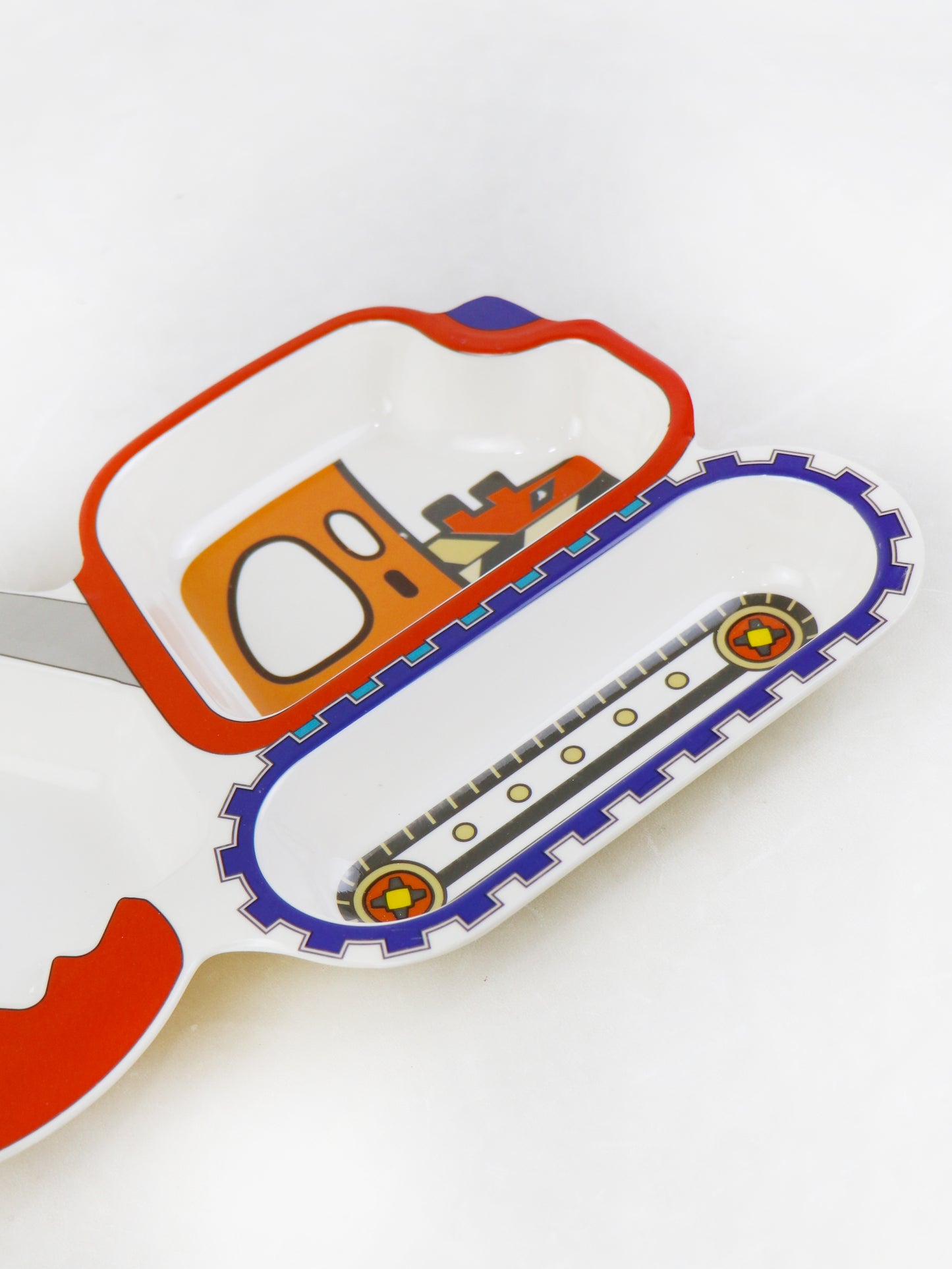 Crane Shaped 3-Compartment Melamine Tray Red