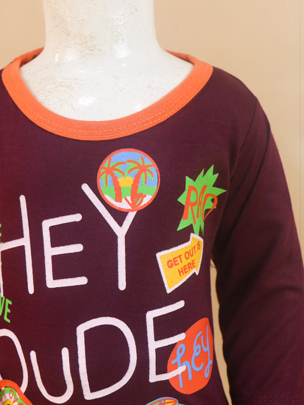 1Yr - 4Yrs Dude Dark Maroon Suit For Kids RG BS69