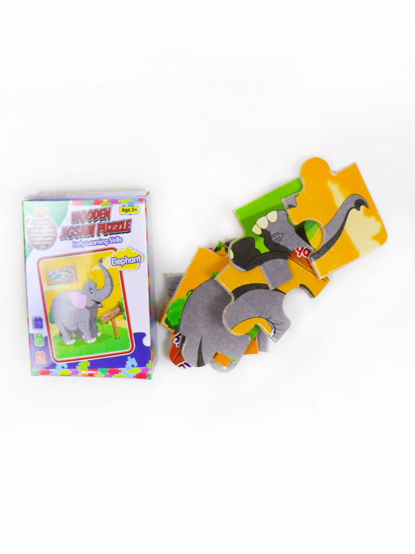 2 in 1 Wooden Jigsaw Puzzle Banana + Elephant