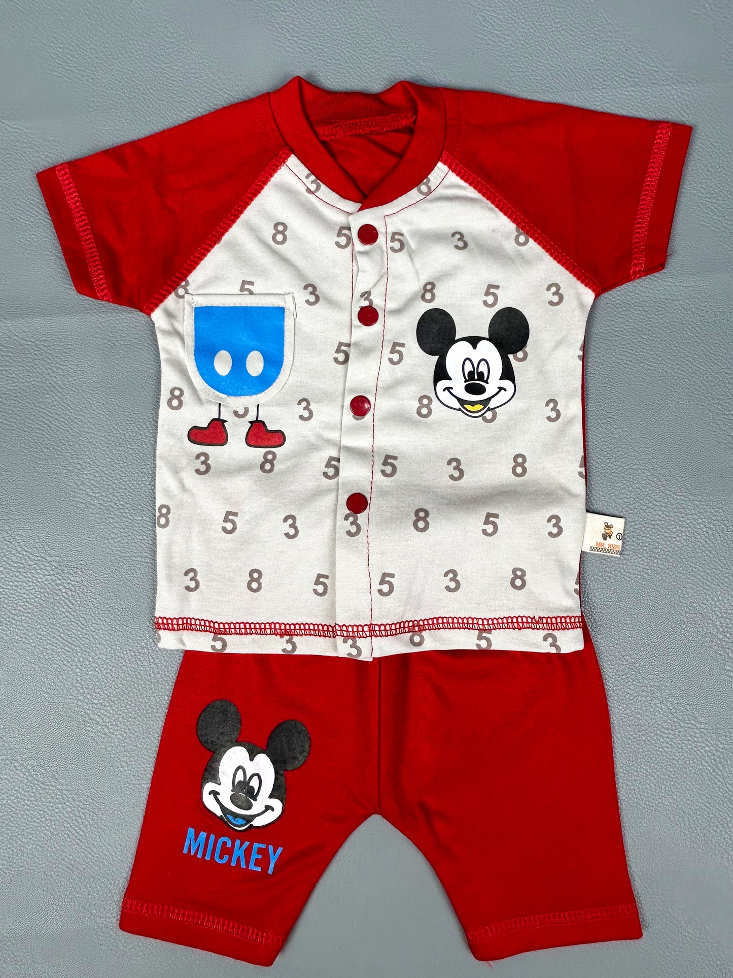 3Mth - 9Mth Mickey Red Baba Suit For Newborns FG NBS317
