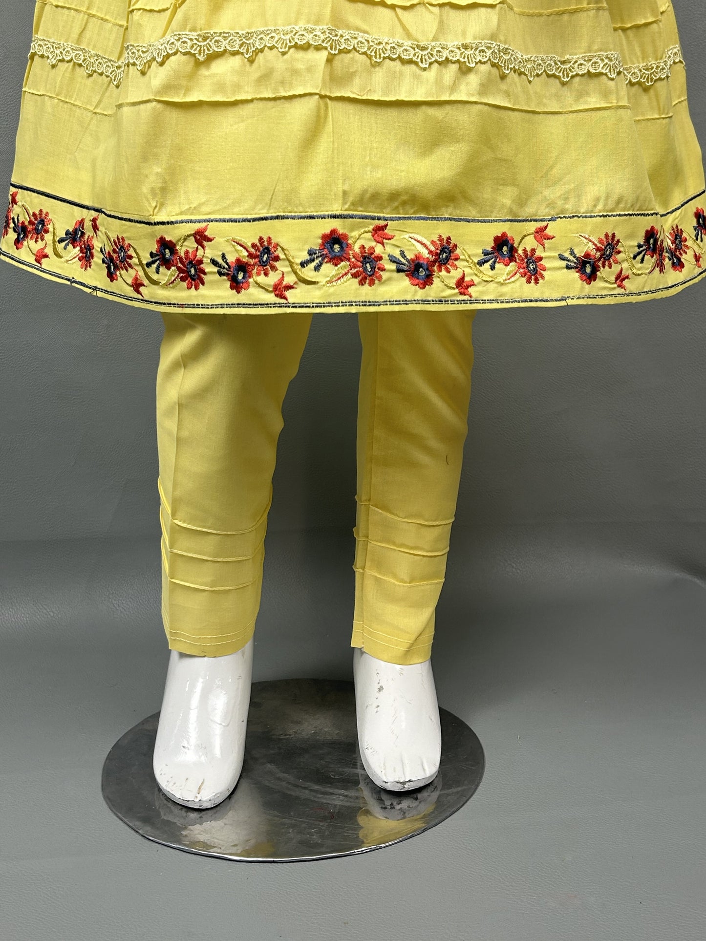 5Yr - 12Yrs Yellow Embroidered Suit For Girls RZ GS153