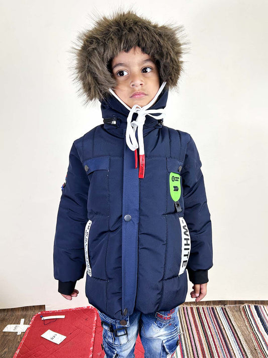 5Yrs - 10Yrs Blue Puffer Jacket For Kids KJ47