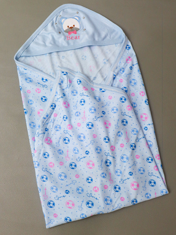 Light Blue Bear Wrapping Sheet For Newborn NWS06