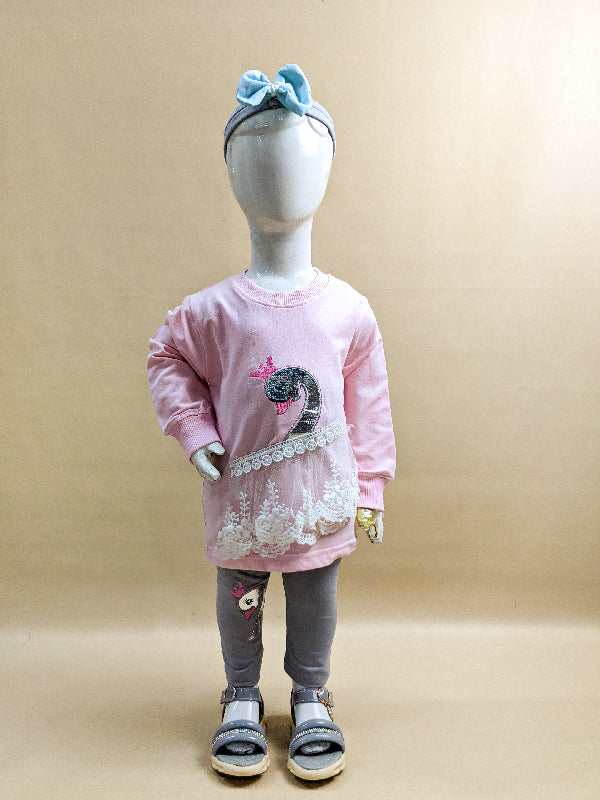 1Yr - 4Yrs Swan Light Pink Suit For Girls MG GS78