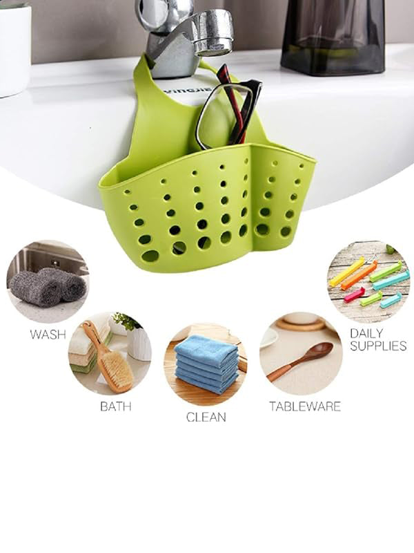 Hanging Silicone Sink Drainage Sponge Bag Holder Multicolor