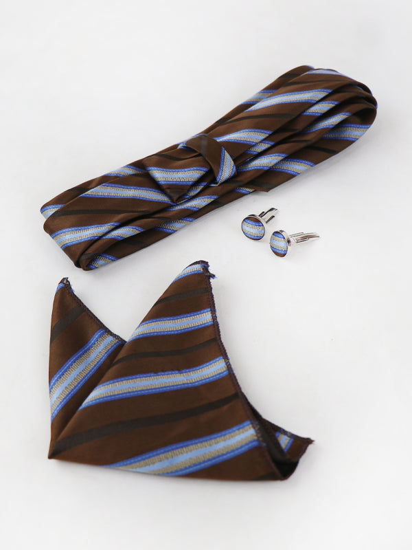 TBS26 3Pcs Tie Gift Box Tie Cuff-Link Pocket Square