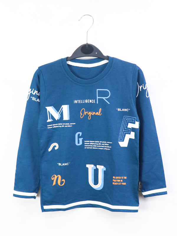ATT Boys T-Shirt 5Yrs - 10 Yrs Original Sea Blue