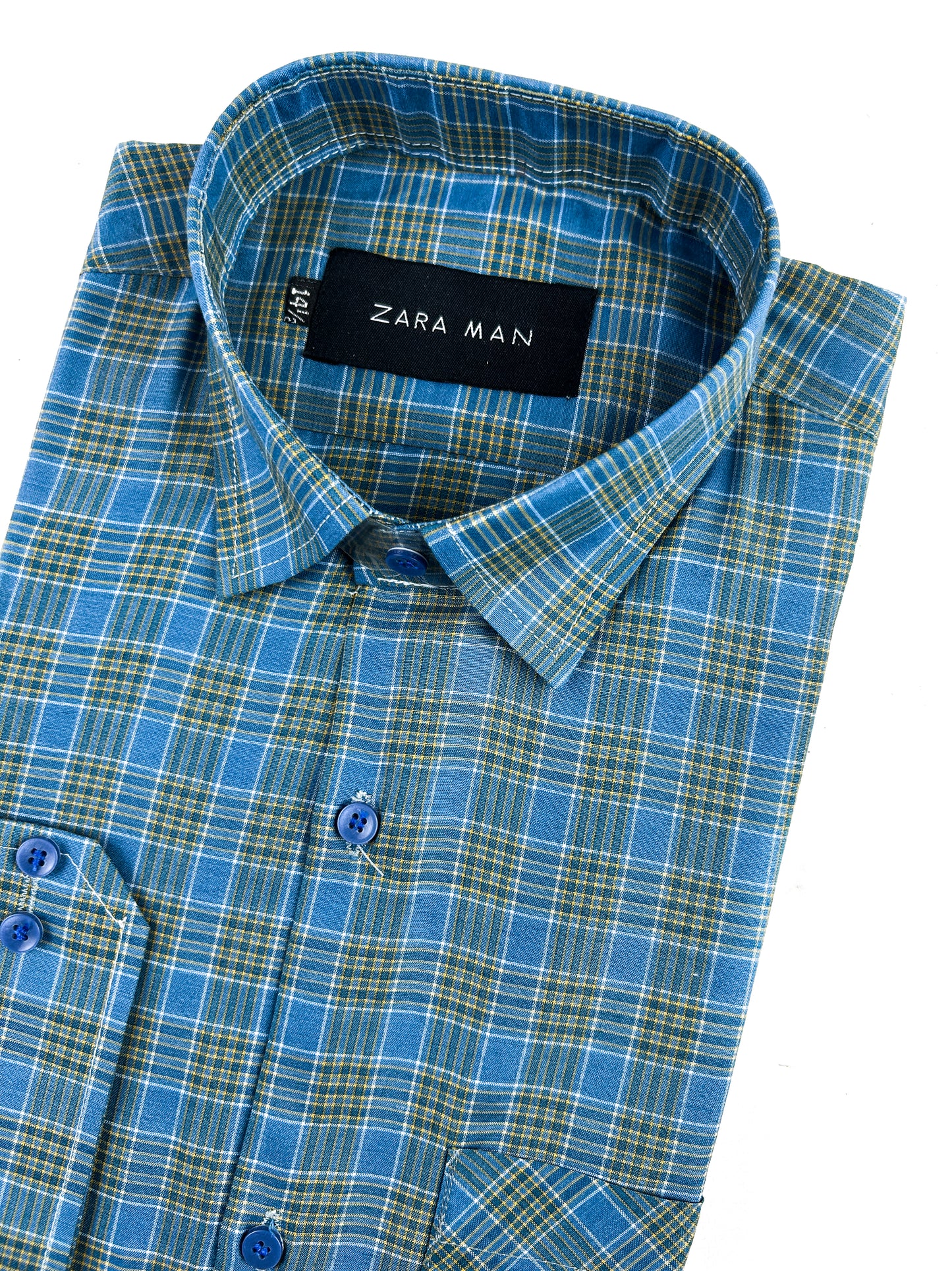 Blue Checks Formal Dress Shirt For Men MFS317
