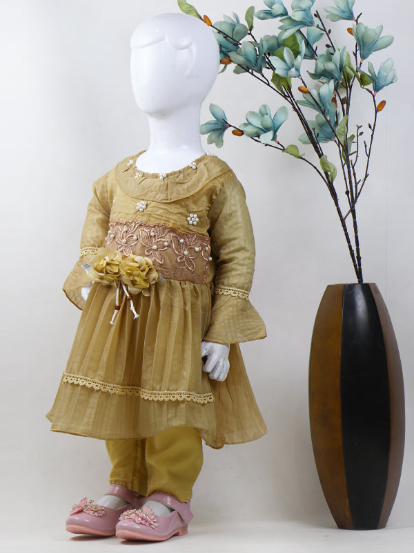GF03 IM Girls Frock With Trouser 1Yrs - 8Yrs Light Brown
