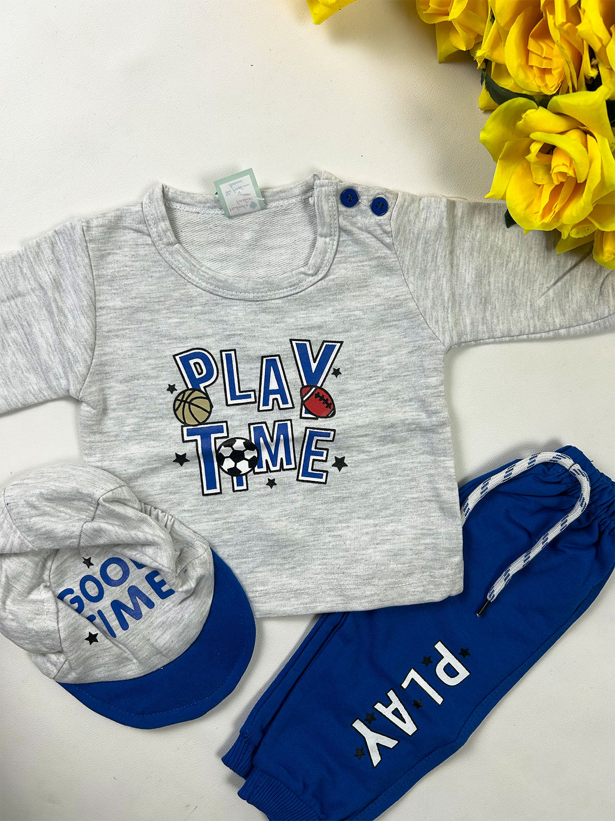 0Mth - 3Mth Blue Play Time Suit For Newborn NBS817