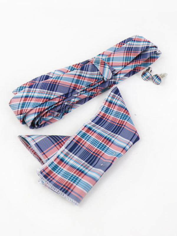 TBS46 3Pcs Tie Gift Box Tie Cuff-Link Pocket Square