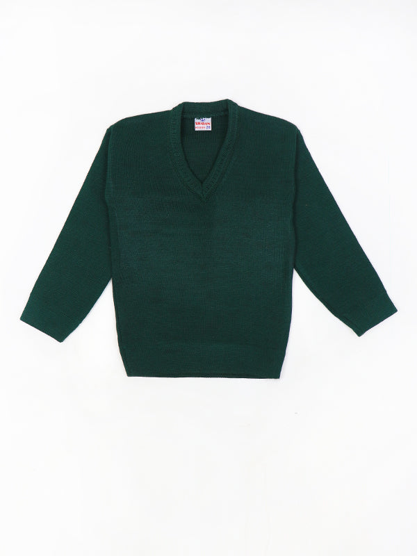 3Yrs - 8Yrs Dark Green Full Sleeve Sweater For Kids KSW12