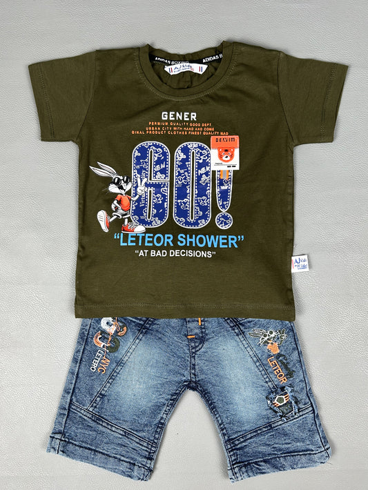 1Yr - 4Yrs Shower Dark Green Suit For Kids AJ BS307