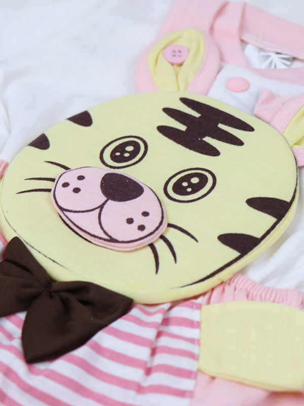 NBR14 HG Newborn Romper 0Mth - 6Mth Cat Pink