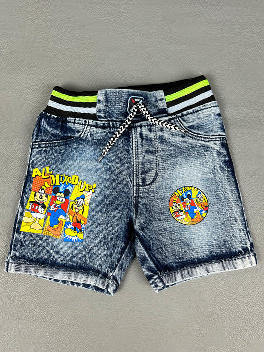 1Yr - 3Yrs Mickey Light Blue Denim Shorts For Boys BCS09