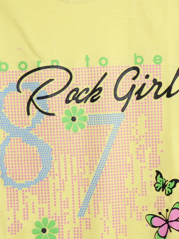 GTS09 MM Half Sleeves Girls T-Shirt 4Yrs - 7Yrs Yellow 87