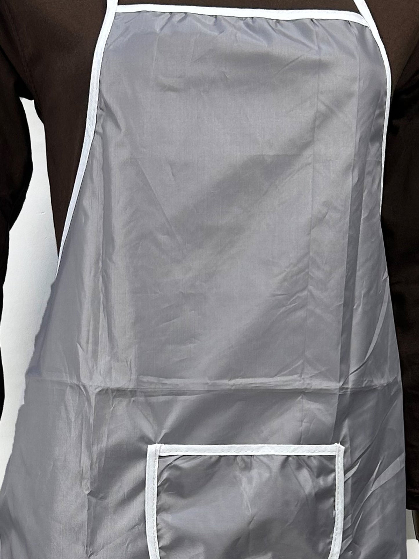 Smokey Grey Plain Kitchen Cooking Apron With Front-Pocket KA05