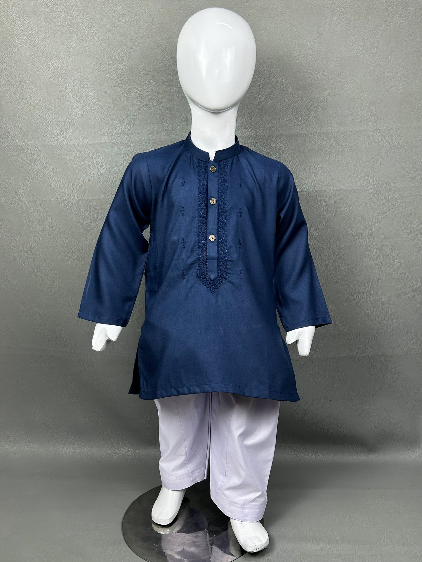2Yrs - 14Yrs 720 Navy Blue Kameez Shalwar Suit For Boys AM BKS117