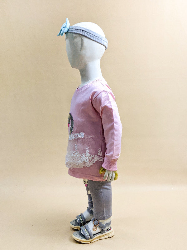 1Yr - 4Yrs Swan Light Pink Suit For Girls MG GS78
